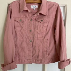 Pink denim jacket